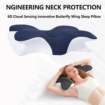 Cervical Neck Pillow Ergonomic Slow Rebound Memory Foam Pillow Neck Pain Relief Softness Comfort Butterfly Side Sleeper Pillow