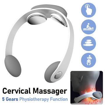 Cervical Massager 5 Gears Adjustment Intelligent Neck Massager Electric Back Neck Shoulder Massager for Relieve Fatigue