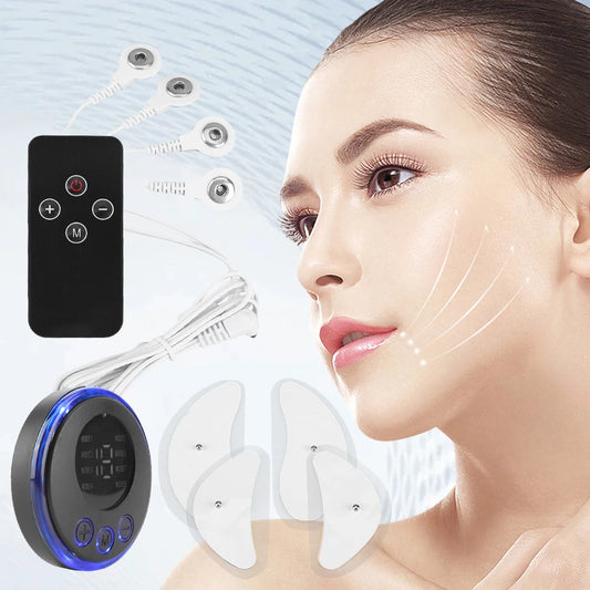 EMS Facial Massager Current Muscle Stimulator Anti-Wrinkle Facial Lifting Device USB Charging 8 Modes 19 Levels for Women