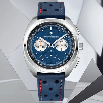 PAGANI DESIGN 2024 Retro Luxury Men's Watches Sports Chronograph VK63 Quartz Watch For Men AR Sapphire Waterproof Leather Clock