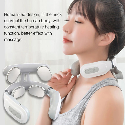 Cervical Massager 16 Modes USB Smart Pulse Heating 4  Neck Massager for Neck Tension Neck Massager Vibrator Heating Massager
