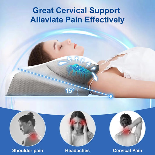 Pulatree Pillow Odorless Orthopedic Pillow For Neck And Shoulder Pain Memory Foam Neck Pillow Ergonomic Sleeping Cervical Pillow
