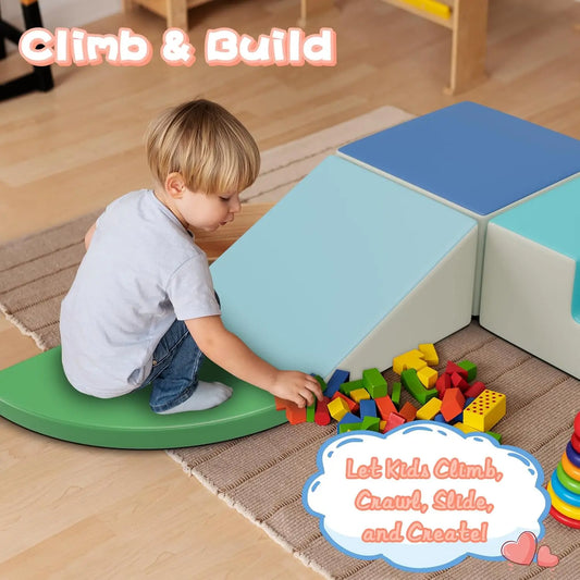 Foam Climbing Blocks for Toddlers, 4-Piece Climbing Toys for Toddlers 1-3 Inside, Soft Play Equipment, Baby Climbing Gym, Indoor